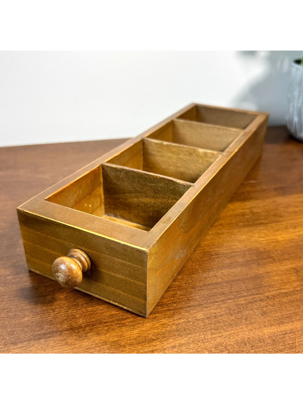 Single Vintage Drawer Wooden Cabinet Apothecary Wood Shelf 11" Long